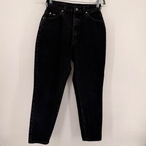 Vintage 90's Lee Jeans Women 10 PET Black High Rise Tapered Mom Jeans 305-5508
